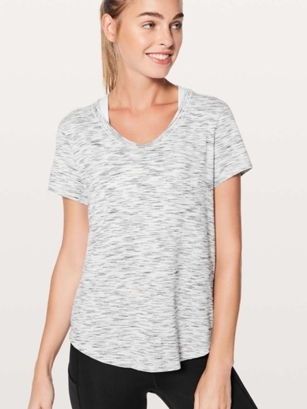 lululemon athletica Light Gray Space-Dye V-Neck Tee